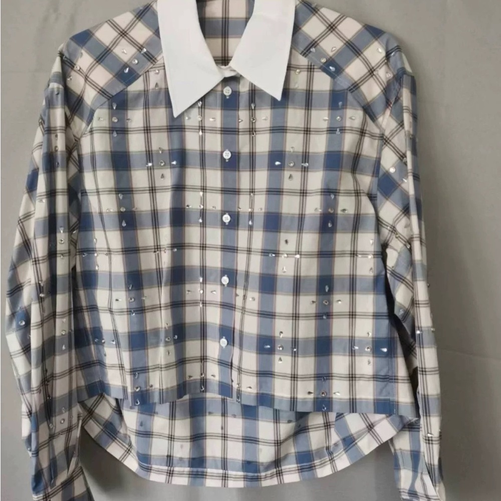 Sandro Paris Rhinestone-embellished Cotton Shirt
